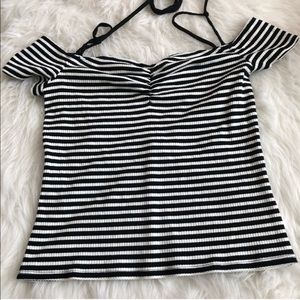 NWOT Urban Outfitters L large striped top shirt Brandy Melville ribbed crop top